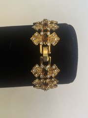 Camrose & Kross Jackie Kennedy Vintage Amber And Crystal Gold Link Bracelet