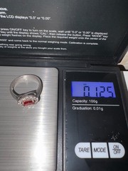 925 Sterling Silver Ring Red Stone Cubic Zirconia Ring Jewelry Ring Size 6.25 US