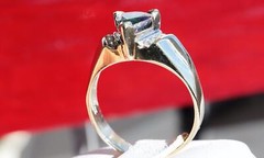 14k yellow gold sz-7.5 ring 1.12ct Mystic treated topaz diamond 4.3gr N2341E