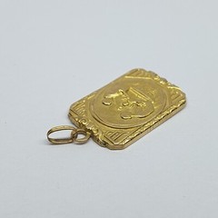 Antique Pendant Religious Medal on 18kt Gold of ” Baptism ” – 595