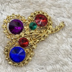 Brooch Lot of 5 Sparkly Pins Vintage to Now Mixed Styles