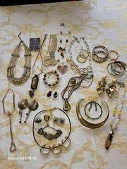 Vintage Mixed Stone Material Curated Jewelry Lot Picasso Jasper Bronze Copper A+