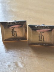 Vintage Art Deco Men’s Silver Toned Cufflinks Monographed with The Letter H