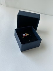Vintage Red Cubic Zirconia Ring Gold Plated Womens Size 7