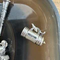 Vtg sterling silver charm lot train boat italian horn wagon dancer etc