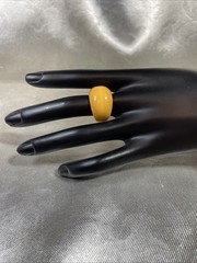 Bakelite Dome Ring-Vintage Art Deco Laminated Two-Tone size 6.75 – 1930’s-40’s