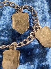 Vintage 800 European Silver Charm Bracelet German Towns Germany Travel Souvenir