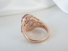 Rose Gold on Sterling Silve 925 Pink Topaz Doublet Chuck Clemency Ring 6