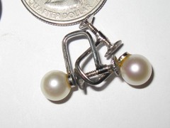 VINTAGE LOT OF 3 STERLING SILVER 925 Stone Pearl filigree SCREW BACK EARRINGS