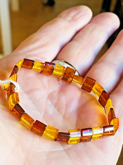 Genuine Baltic Amber Bracelet Vintage Butterscotch Egg Yolk Honey Cognac Polish