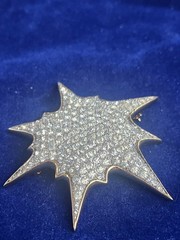 Vintage Jomaz Pavé Rhinestone Supernova Starburst Brooch Pin