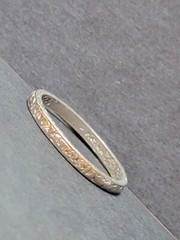 Antique platinum Diamond Ring Band Sz 4 Wedding Anniversary