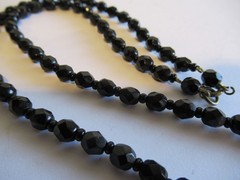 Art Deco 1940’s Black Crytal Glass Mourning Necklace