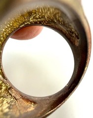 Vintage Gold Tone Rhinestone Dome Ring Purple Green Cocktail Statement Size8