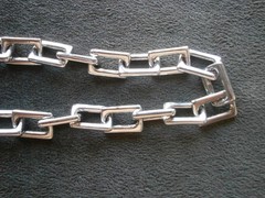 Large Chunky Rectangle Link Vintage Shiny Silvertone Bracelet 8″ ~ 26.6g