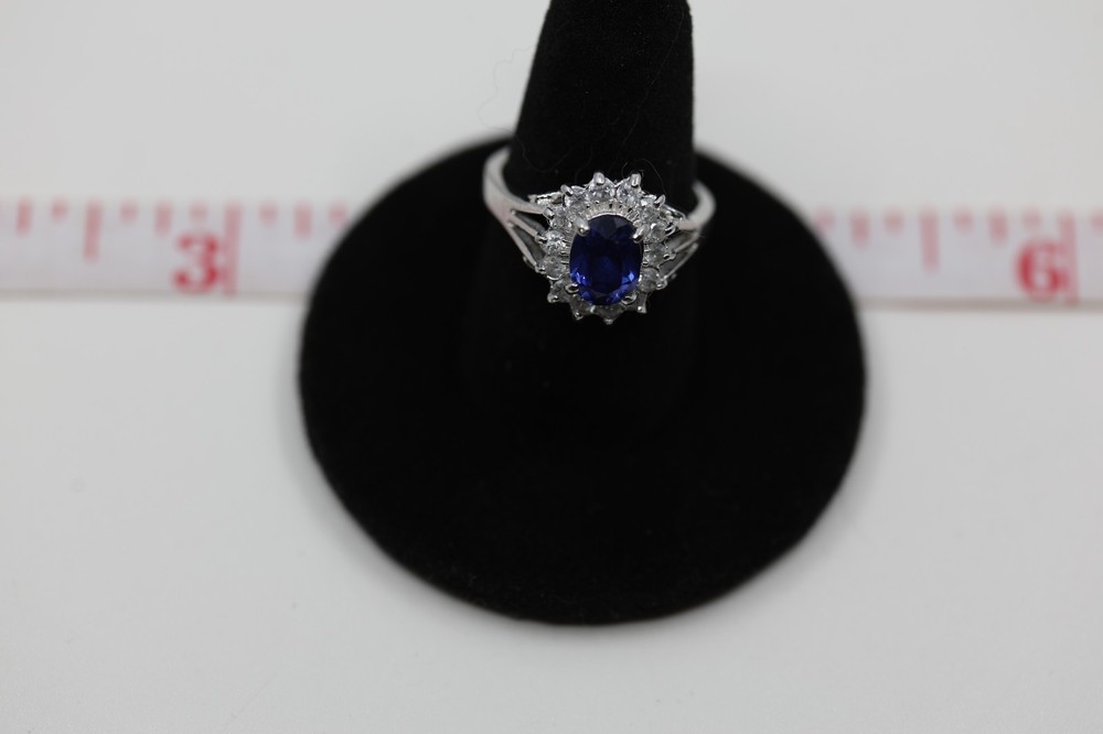 Blue Gemstone Ring Sterling Silver