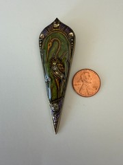 Sweet Romance USA Art Nouveau Enamel Egret Pendant/Brooch Pin