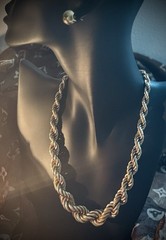 14k “Dookie” Chain Italian Gold Graduated, Double-Twist-Rope Vtg 16in necklace