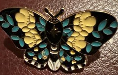 Lot Of 6 Vintage Metal With Enamel Butterfly Brooches In Various Colors