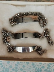 Lot Vintage NOS & Bespoke ID Bracelets J Hook 8” Nickel Silver – In Vintage Box