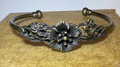 Floral Bracelet Copper 3D Design Brass & Copper Charming Vintage Look Fashion
