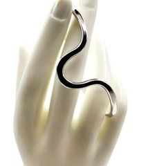 Sterling Silver Cuff Bracelet Modernist Abstract Sculptural 925 Bangle 15g Vtg