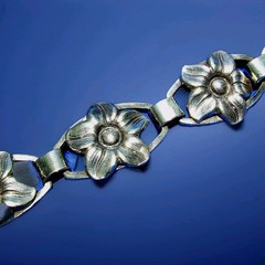 ORIGINAL Vintage Art Deco Design STERLING SILVER 925 Denmark Link panel Bracelet