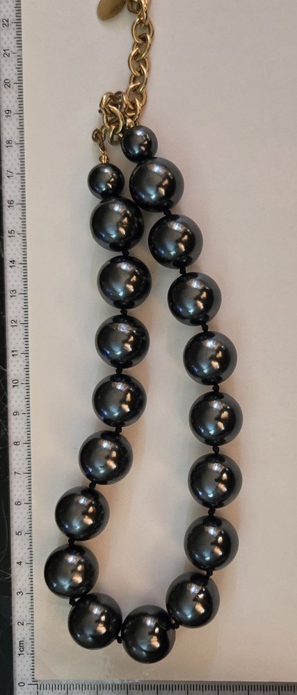 Vintage Gun Metal Grey Beaded Carolee Costume Necklace