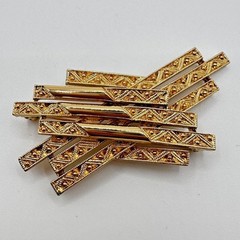 Vintage Monet Brooch Gold Tone Abstract Modernist Pin 1 in x 2.5 in Signed