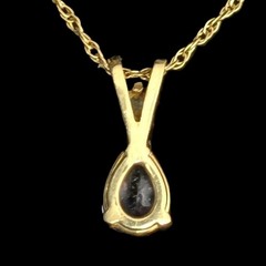 Estate Diamond Tanzanite 14k Yellow Gold Pendant on 10k Gold Chain Necklace Gift