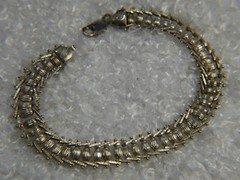 3/8″ wide moving barrel Vintage 0.925 Sterling Silver 8 1/4″ Bracelet Anklet