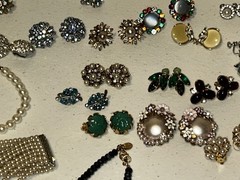 Vintage Jewelry Lot Mixed Estate 1950s+ Silver Jade Pearls Rings Earrings