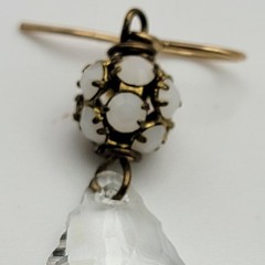 Vintage 14K Gold Filled Clear Crystal Drop Earrings 1″ French Wire