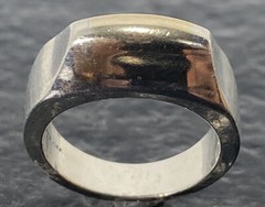 Sterling and 14KT WG Ladies Dome Ring Sz~6 8.6 Grams