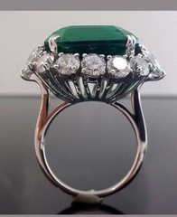 Green Emerald 23CT Big CZ Antique Engagement Ring Solid 925 Sterling Silver