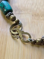 Faux Turquoise Necklace, Made in India 18″
