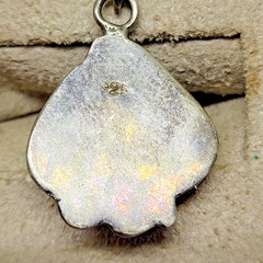 Vintage Old Pawn Sterling Silver Shadowbox Turquoise Pendant Necklace ~ 19″