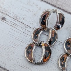Vintage Earrings for Pierced Ears Brown Tones Linking Circles