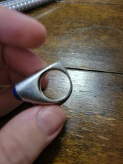 Vintage Modernist Multi Lapis Sterling Silver Ring Size 6 1/4