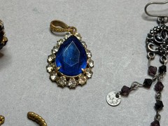 Vintage Costume Jewelry Lot Estate 1960s Czech Choker Boho Purple Earrings Brooc