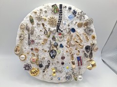 Lot of Small singles Rhinestone Earrings Post Pierced back Clear & multicolor