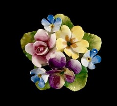 English Bone China Flower Brooch Lot~2 Artone~1 Crown Staffordshire 1950s