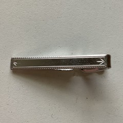 Vintage Mid Century Modern Silver Tie Bar Sterling Top! By Shields!