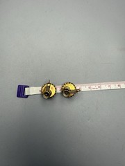 Miriam Haskell Vtg Faux Pearl Clip On Earrings Hinged Screw Back Adjustable .59”