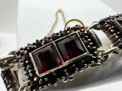 Vintage 835 Silver & Garnet Trachten Bracelet