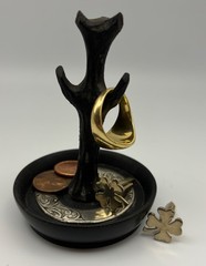 Ring Tree Edwardian English Ebony & Sterling; Ca 1916 Hallmark- No Monogram