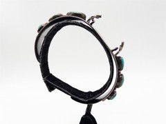 NAVAJO $600 Natural Turquoise Sterling Silver WATCH BANGLE Bracelet 30g