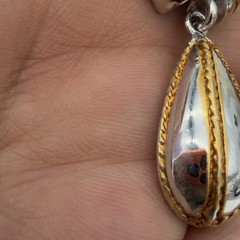 Vtg X Drop Silver Gold Tone Rope Teardrop Dangle Earrings Designer PD Nice