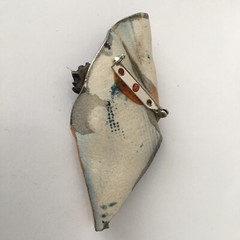 Vintage Ceramic Goddess Earrings Brooch Set