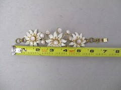 Vintage Flower Bracelet Moonstone 1950s 1960s Costume Jewelry